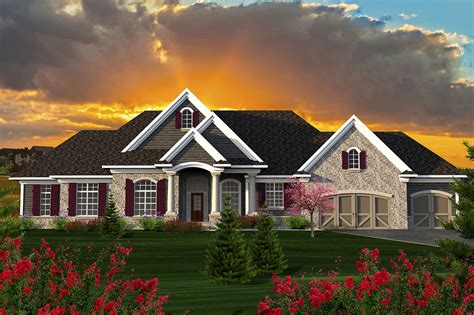 sprawling craftsman ranch house plan ah architectural designs house plans