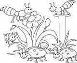 Spring Coloring Pages Bugs Coloring4free Happy Related Posts sketch template
