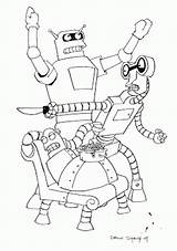 Futurama Bender Coloringhome sketch template