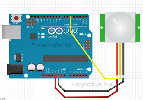 How To Interface Pir Sensor With Arduino Projectsdunia