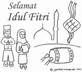 Mewarnai Idul Fitri Sketsa Lebaran Ramadhan Selamat Mewarna Islami Kartun Buku Ucapan Membaca Kad Lomba Suasana Aidilfitri Edisi Dan Baru sketch template