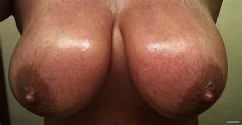 Wife S Tanlined Very Big Tits Selfie All Oiled Up From