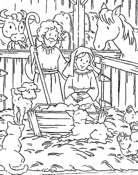 scene  nativity coloring page color luna