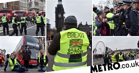 girl  arrested  pro brexit yellow vest protest  london metro news