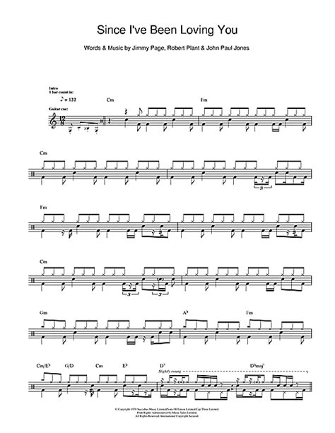 since i ve been loving you drum tab by by led zeppelin drums 111538