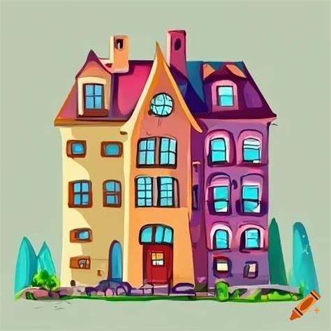 cartoon cityscape  cute houses
