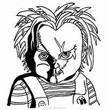 Chucky Valentine Xcolorings Lineart Eyball sketch template