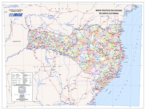 Mapa Politico Del Estado De Santa Catarina Tamaño Completo Ex