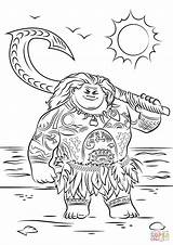 Maui Moana Coloring Pages Visit Disney sketch template