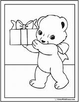 Birthday Coloring Pages Bear Printable Happy Present Party Sheets Colorwithfuzzy sketch template