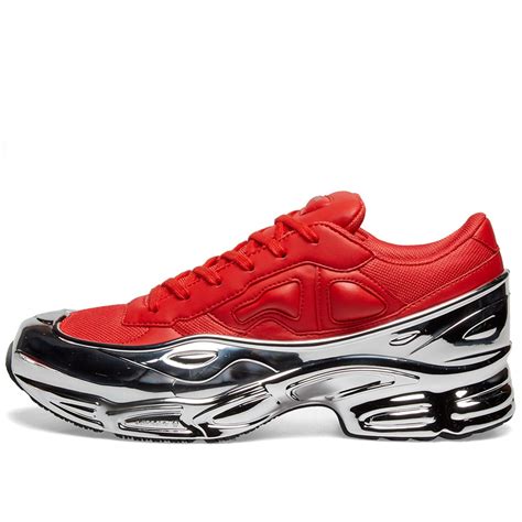 adidas  raf simons ozweego red metallic silver