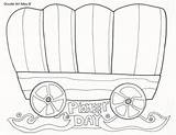 Pioneer Coloring Pages Wagon Covered Doodles sketch template