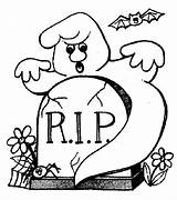 Halloween Coloring Rip Pages Drawing Ghost Printable Kids Drawings Book Print Color Happy Clip Clipart Advertisement Line sketch template