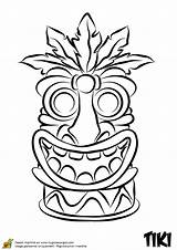 Tiki Coloring Coloriage Pages Head Totem Hawaiian Printable Drawing Masks Faces Template Hut Drawings Hawaii Rigolo Pole Masque Result Maske sketch template