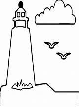 Coloring Lighthouse sketch template