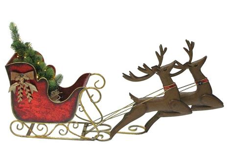 holiday aisle small christmas sleigh  reindeer reviews wayfair