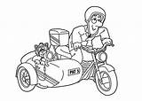 Pat Postman Colouring Tricycle 4kids sketch template