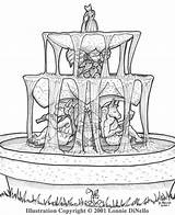 Fountain Coloring Pages Water Designlooter Template 05kb 600px sketch template