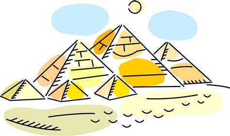 Vector Illustration Of Ancient Egyptian Great Pyramids