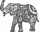 Elephant Mandala Adults Coloring Pages Easy Animal Simple Printable Colouring Drawing Books Kids Color Svg Book Mandalas Silhouette Tribal Animals sketch template