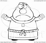 Monk Chubby Angry Clipart Cartoon Outlined Coloring Vector Cory Thoman Royalty sketch template