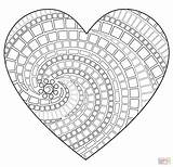 Coloring Pages Mosaic Heart Printable Patterns Mosaico Para Print Colouring Supercoloring Drawing sketch template