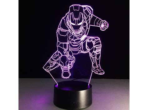 iron man  led night light  remote control superhero etsy