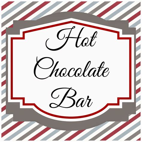 hot chocolate bar  printables sweetly