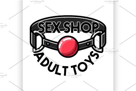 color vintage sex shop emblem pre designed illustrator graphics