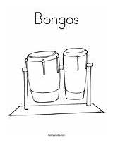 Coloring Bongos Piano Drum Set sketch template