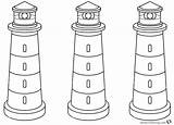 Lighthouse Coloring Pages Lighthouses Three Printable Color Kids sketch template
