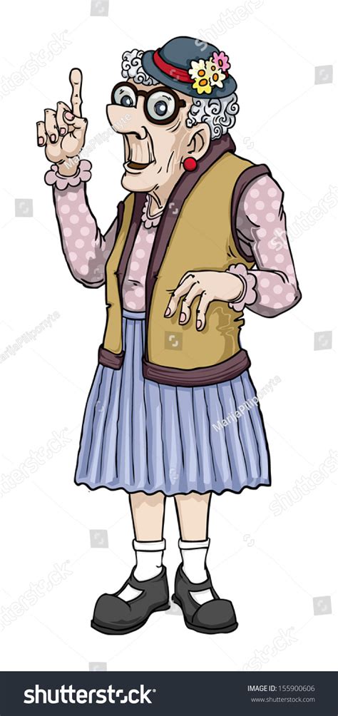 old cartoon lady making point vector stock vector 155900606 shutterstock
