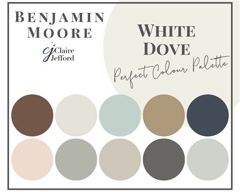 white dove  benjamin moore interior paint color palette etsy
