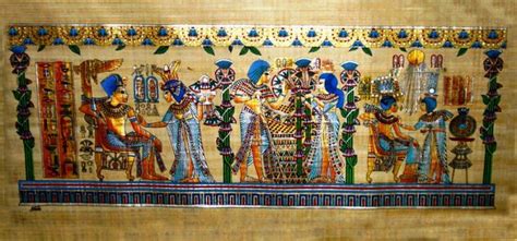 Papyrus Painting Marriage Ceremony Of King Tut With
