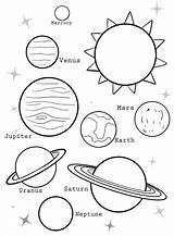 Planets Astronaut sketch template