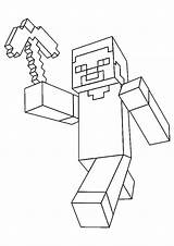Minecraft Coloring Pickaxe Pages Getcolorings Mincraft sketch template