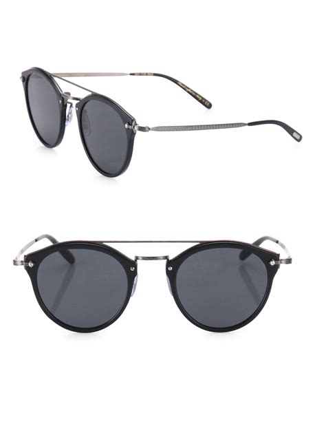 Oliver Peoples Remick 50mm Round Sunglasses In Black For Men Lyst