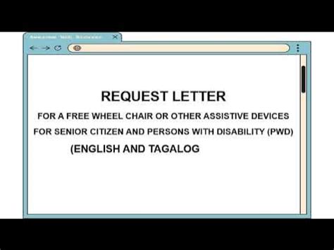 request letter  wheel chair   assistive devices  senior