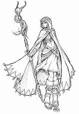 Fantasy Mage Wizard Amano Elf Dissidia Wizards sketch template