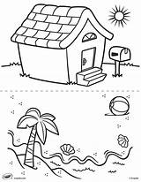 House Pages Coloring Beach First Color Crayola Printable La Au sketch template