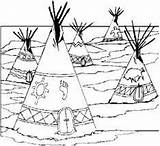 Para Indios Desenhos Wigwam Pages sketch template