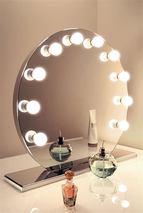 mirror finish hollywood makeup mirror  dimmable lamps  ebay