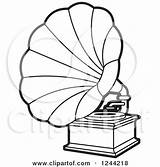 Record Player Phonograph Drawing Gramophone Template sketch template