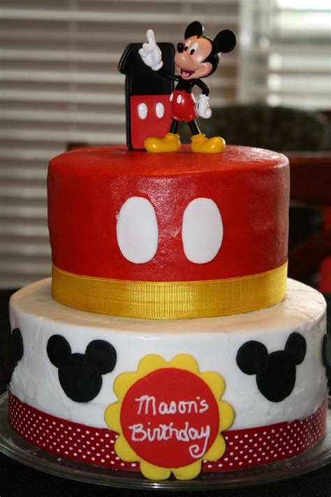 mickey mouse st birthday cake  mason mickey mouse  birthday party pinterest