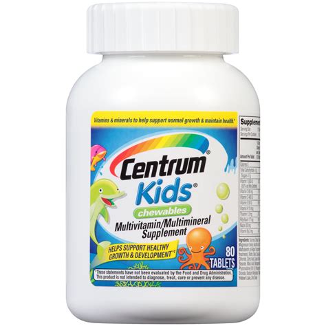 centrum kids multivitamin chewables cherry orange fruit punch