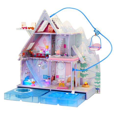 lol surprise omg winter chill cabin wooden doll house