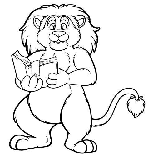 coloring page  lion animal place
