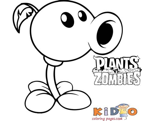 peashooter plants  zombies coloring pages printable coloring pages
