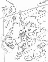 Diego Go Coloring Monkeys Swings Netart Print sketch template