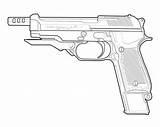 Drawing Gun Hand Revolver Colt Getdrawings Handgun sketch template